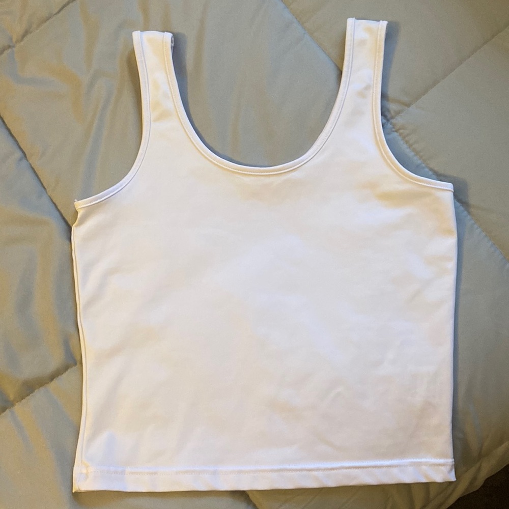 Women’s White Cropped Tank Top